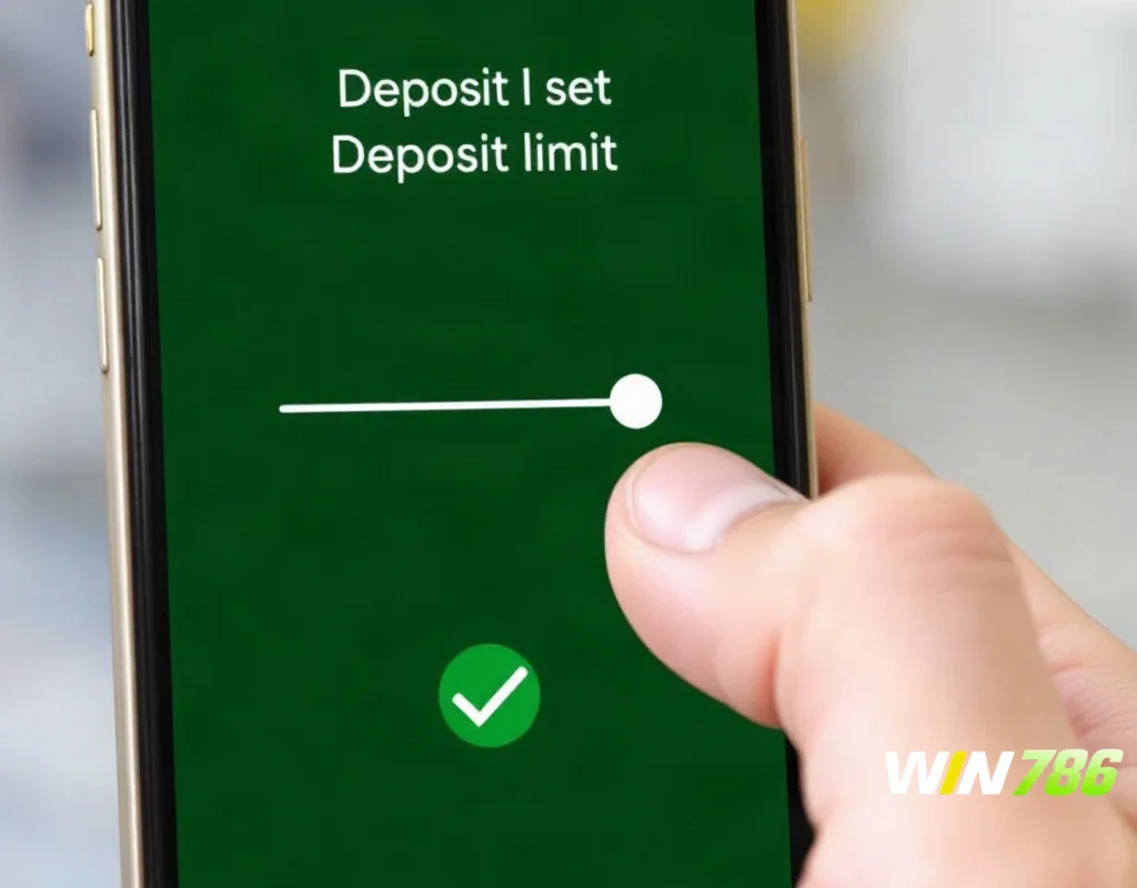 Setting a deposit limit on a smartphone for responsible gambling