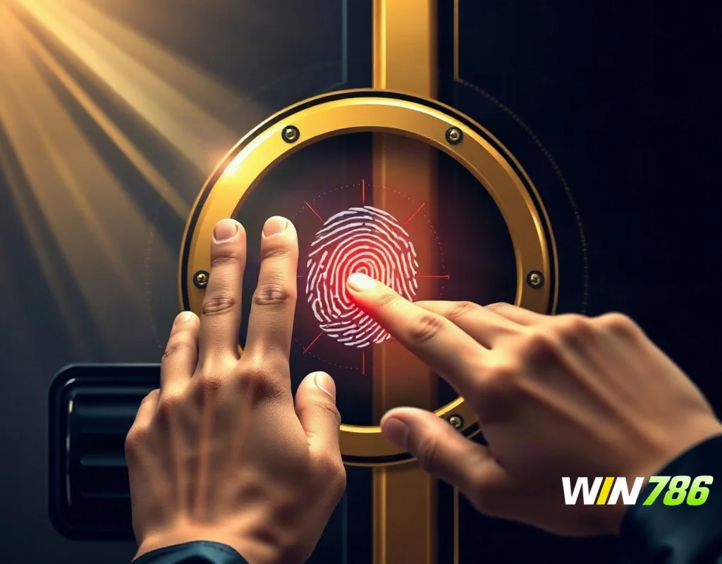 Secure fingerprint scanner representing account security