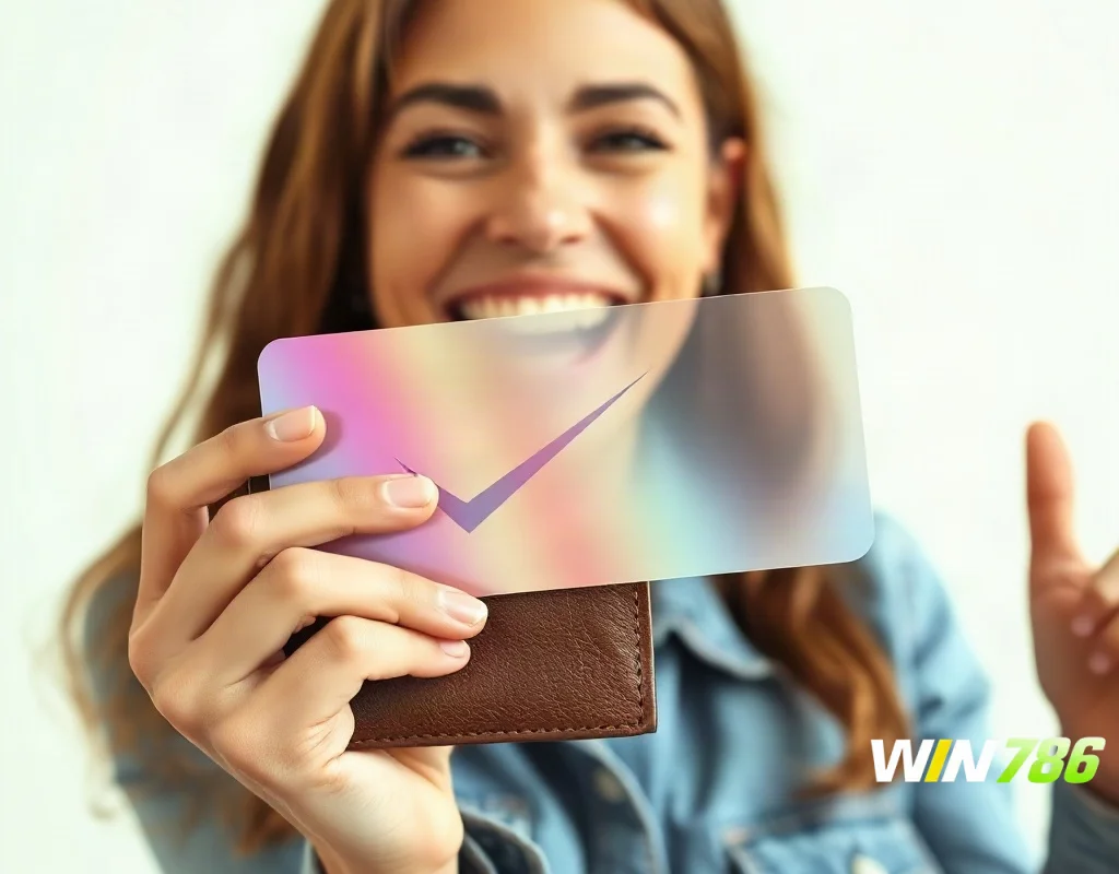 Happy user with wallet and checkmark symbol
