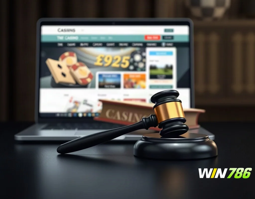 Gavel and law book representing legal age restrictions for online casinos.