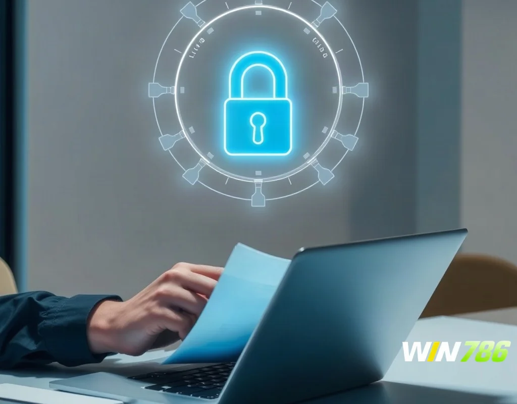 Online identity verification with lock icon ensuring secure KYC process