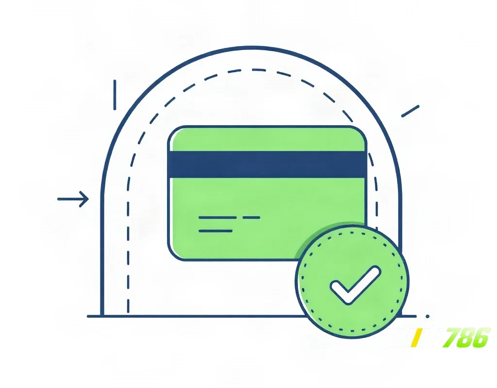 Secure payment gateway with credit card and checkmark for deposits and withdrawals