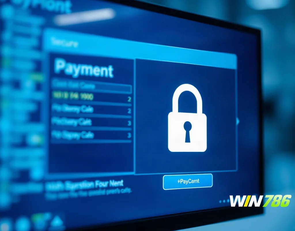 Secure payment interface with padlock icon indicating safe transactions.