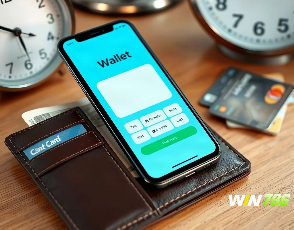 A wallet with cash and a smartphone showing a payment app, representing deposit and withdrawal methods.