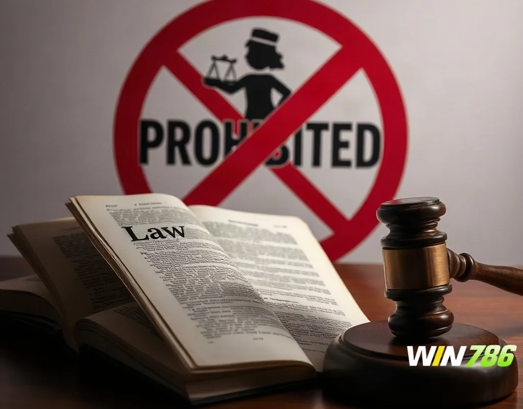 Law book and gavel representing gambling laws and restrictions