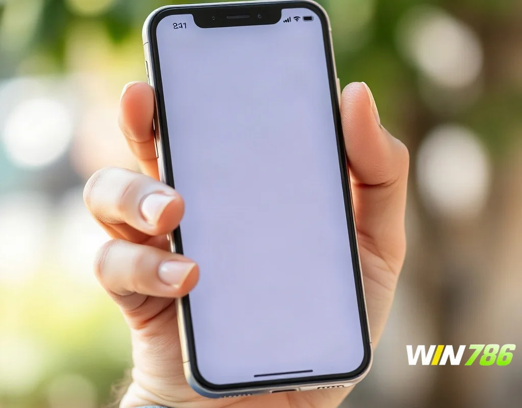 Person using a mobile app for gaming