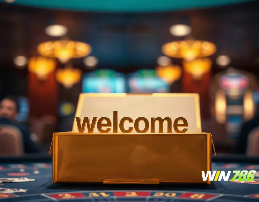 Open gift box on casino table suggesting welcome bonus