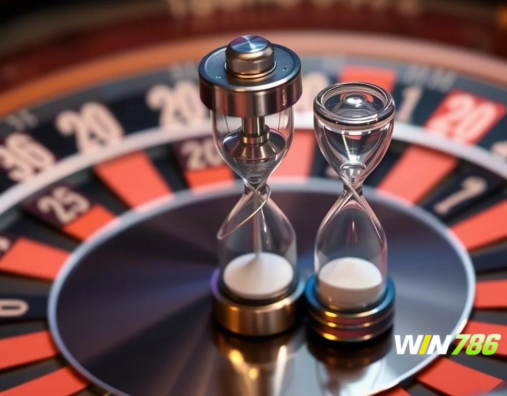 Roulette wheel with hourglass