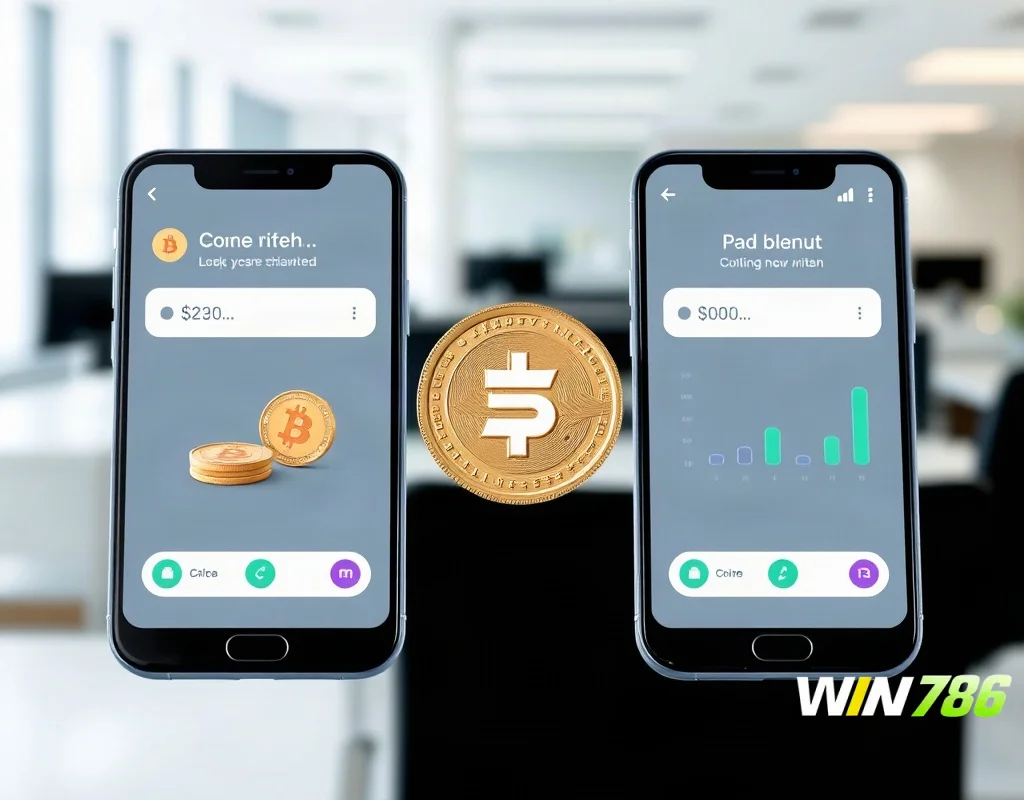 Two smartphones showing different referral bonus offers with a comparison symbol.