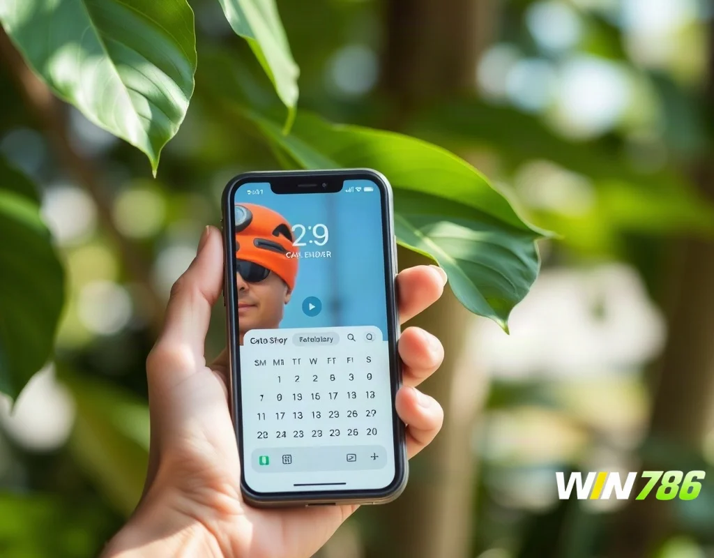 A person holding a leaf and a smartphone symbolizing balance and calm.