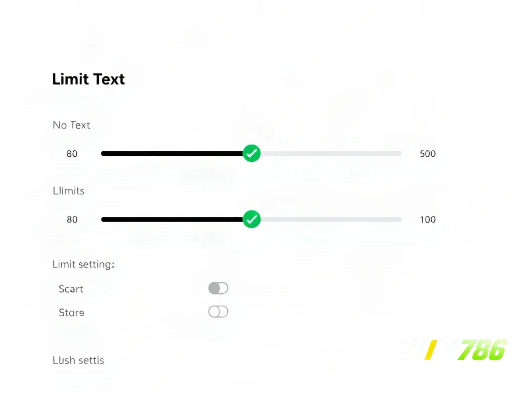 Sliders and a green checkmark on a clean interface, symbolizing gambling limits.