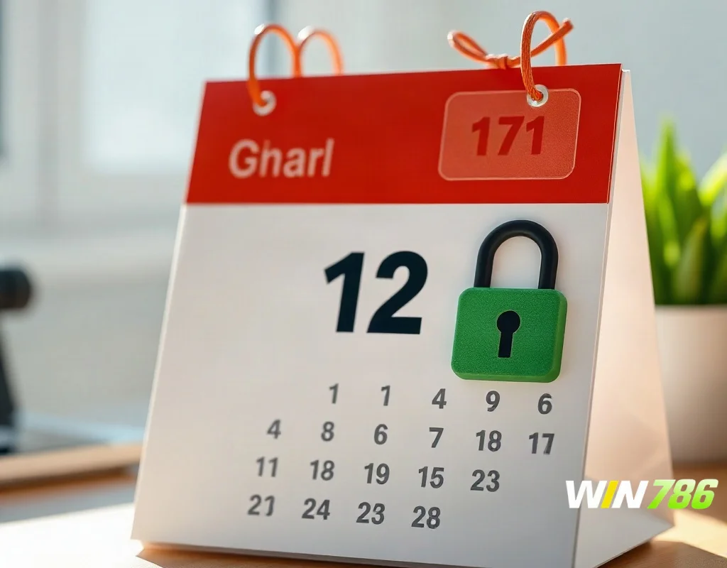 Calendar with lock icon indicating self-exclusion duration