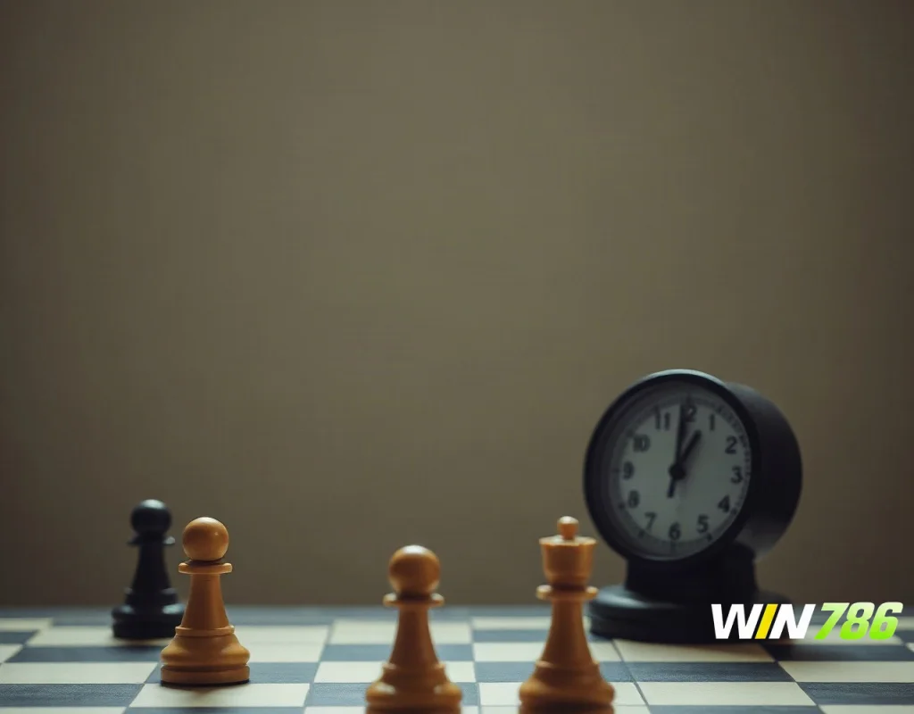 Chess board and timer representing responsible decision-making