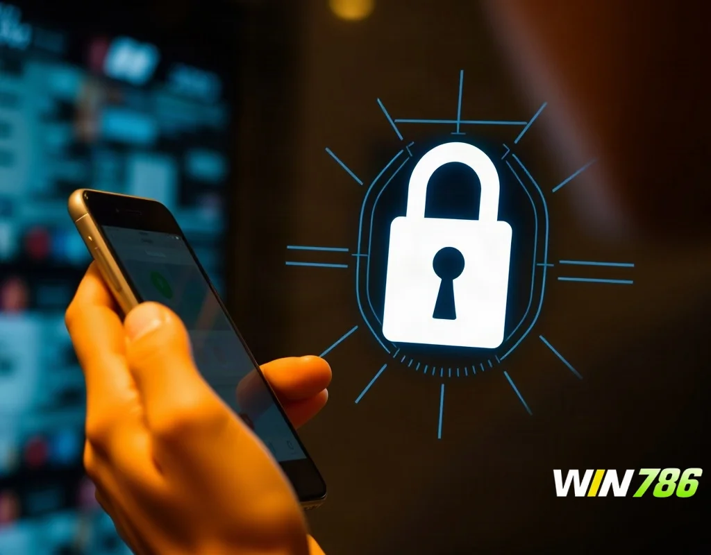 User checking security on a mobile phone