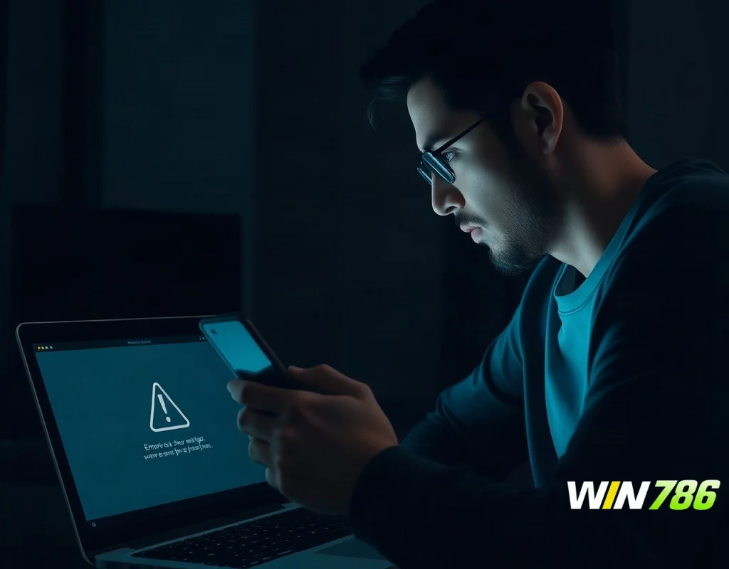 Frustrated user checking a device for a payment issue